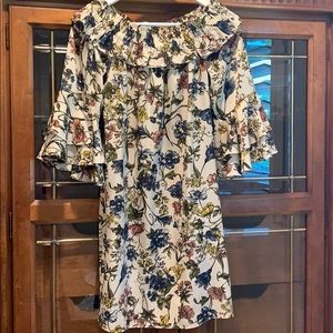 Beautiful floral off the shoulder dress.